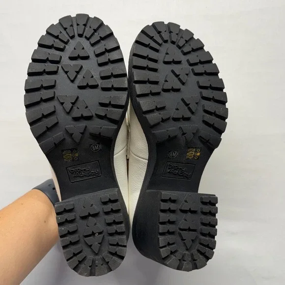 Chunky Platform Loafers Lug Sole Cream Preppy Academia Y2K 6 - Picture 9 of 10